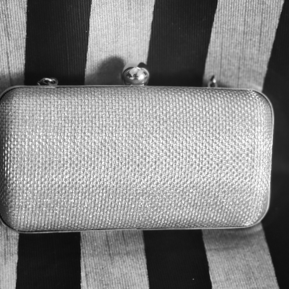 - NWOT Ball Silver Mesh Minaudiere, handbag,